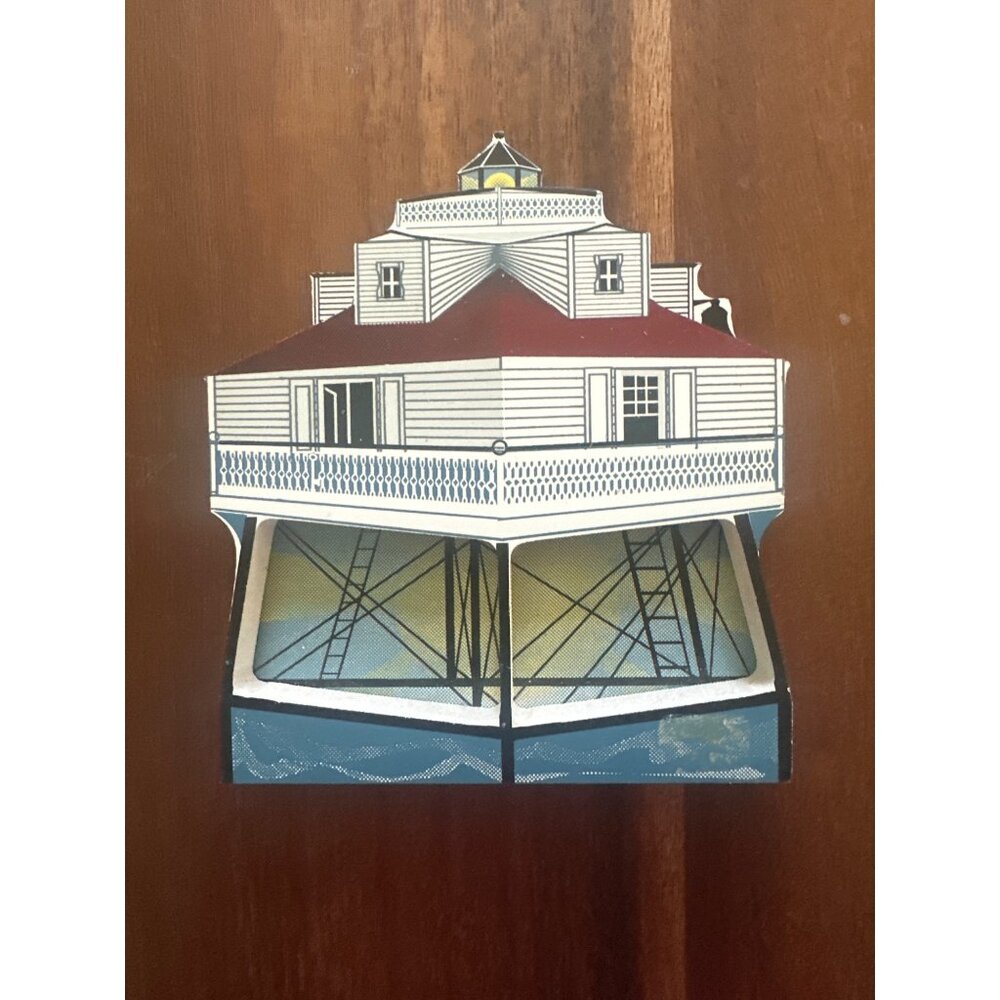 Thomas Point Light Chesapeake Bay Maryland‎ 1825 Replica Wooden Shelf sitter